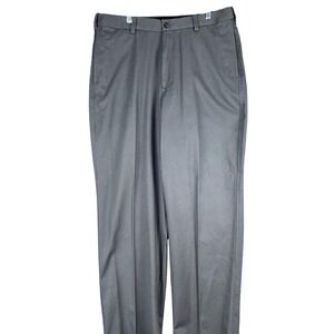 Savane Performance Chino Pants Mens 34x32 Gray Comfort Waist Straight NEW $68